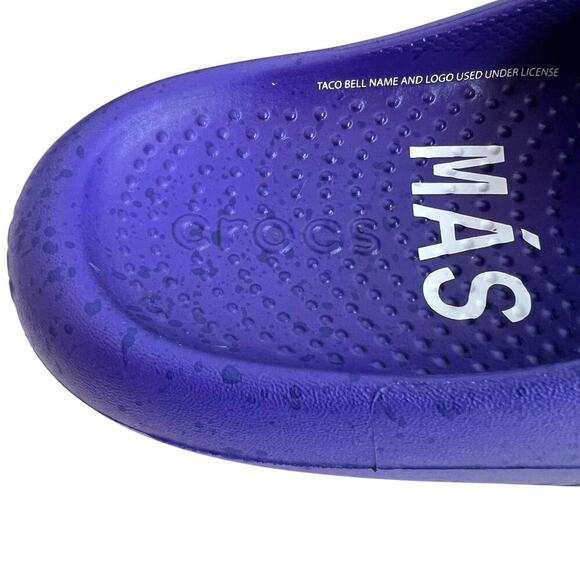 CROCS Taco Bell x Crocs Mellow Slide Live Mas in Ultra Violet & Black Size 7 - Picture 5 of 16